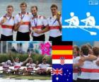 Erkekler dörtlü kürek, Hırvatistan, Almanya ve Avustralya kürek podyum - Londra 2012 -